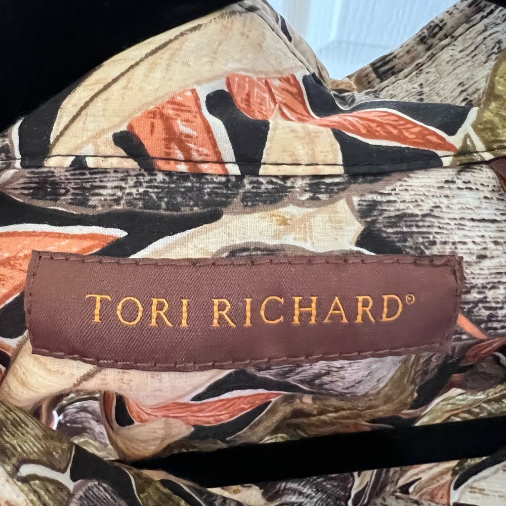 Tori Richard Large Cotton Lawn Hawaiian Shirt Made in USA Tropical Leaf Print - Picture 4 of 6